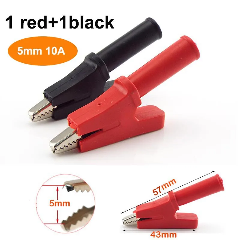 10A 20A 30A 50A Krokodilklemme Adapter 2MM 4MM Bananenstecker Sondenklemme für Multimeter-Messleitung Isoliert