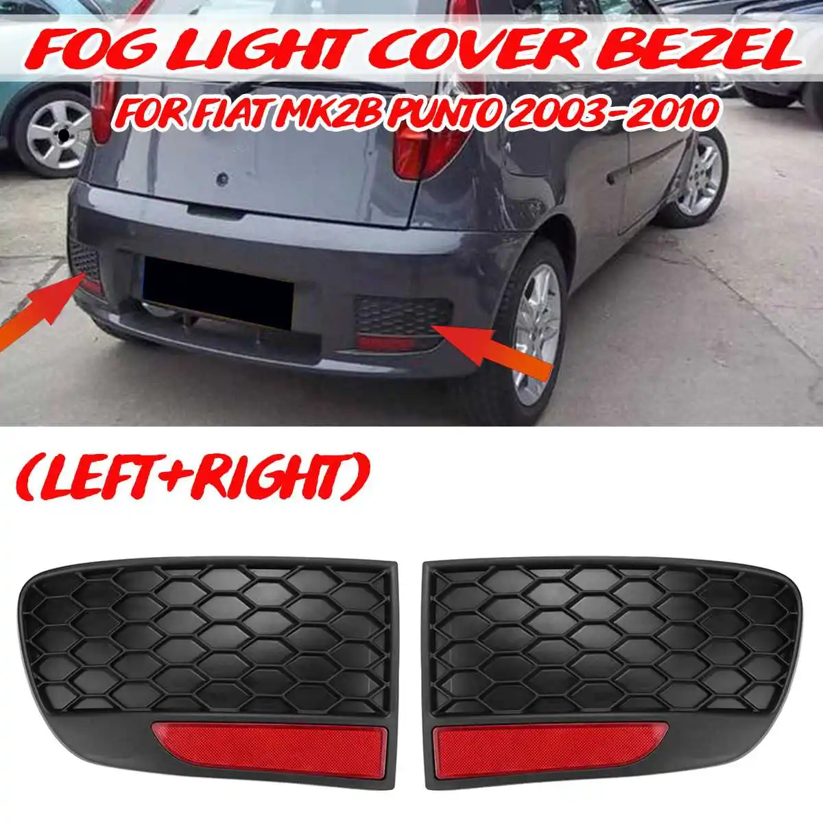 ABS Car Rear Bumper Fog Lamp Cover Reflector Cover Fog Light Cover Bezel For Fiat Mk2b For Punto 2003-2010 735362675 735362640