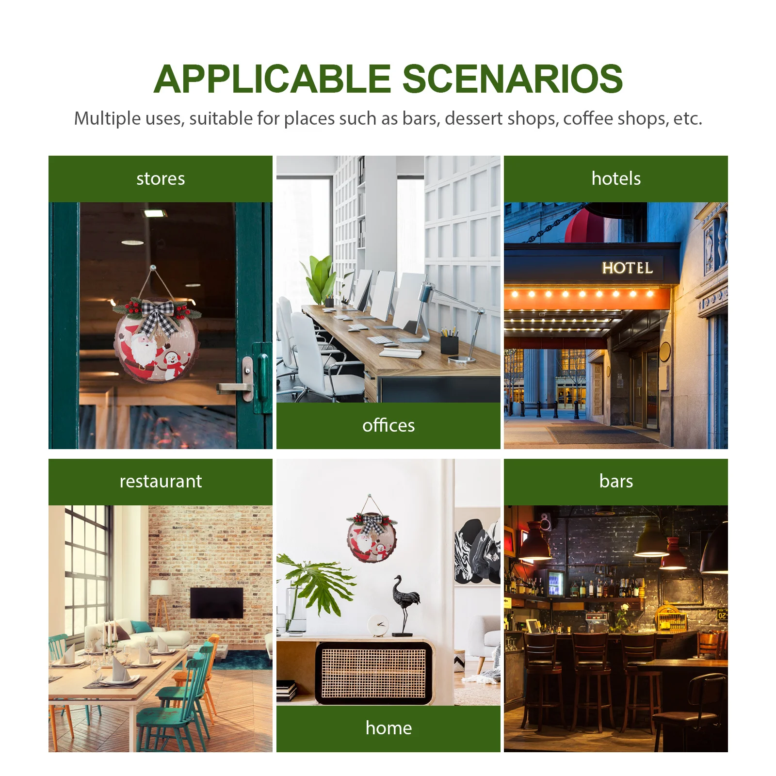 

Xmas Door Sign Wooden Hanging Plaque Rustic Charm Festive Christmas Decor Front Door Pendant Merry Christmas Sign