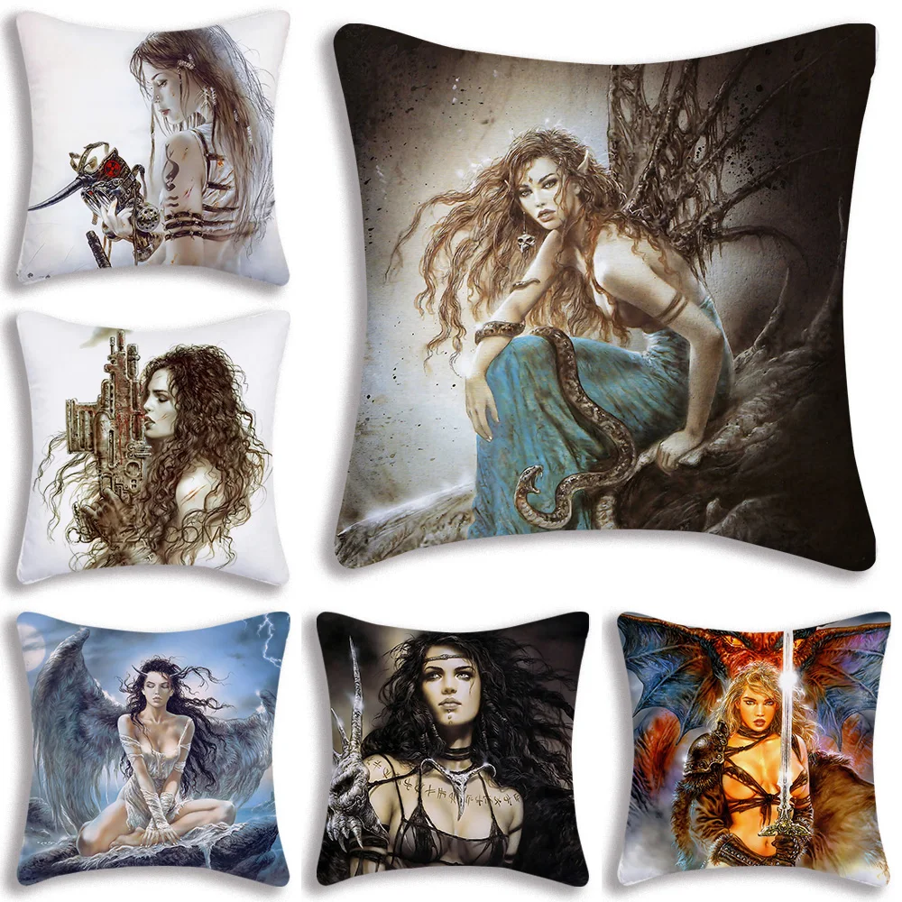 L-Luis R-Royo Pillow Covers Cartoon Sofa Decorative Home Double-sided Printing Short Plush Cute Cushion Cover