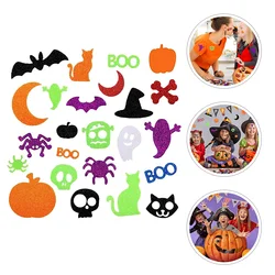 500 Pcs Halloween Glitter Foam Craft Stickers Party Supplies Themed Foams Self-adhesive Holiday Eva Envelope Crafts For