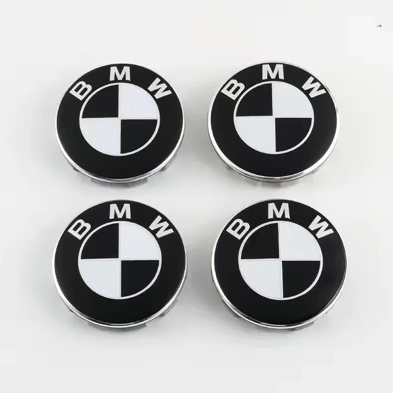 Black White Car  Wheel Rim Decoration Cover Front Hood Emblem for BMW X1 X3 X5 1 3 5 7 Series Z4 G20 G30 G05 G01 G11 E46 E90