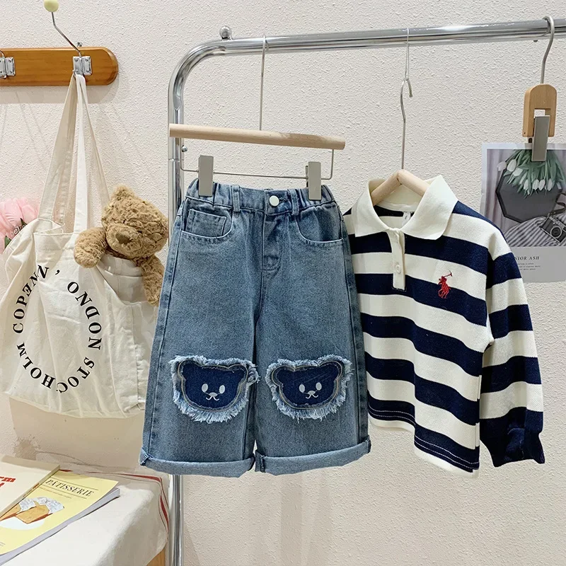 

Cute Hip Hop Bear Print Jeans Girls Cool Harem Denim Pants Female Punk High Waist Denim Baggy Ins Autumn Harajuku Trousers Girls