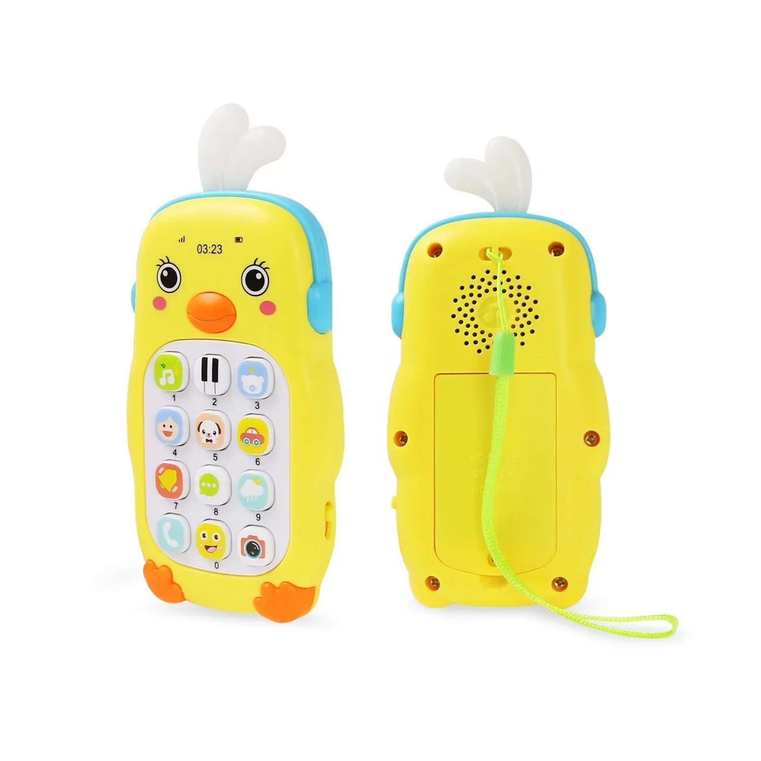 Brinquedo de plástico para bebês de 1 + anos, telefone musical eletrônico, brinquedo para bebês, celular com aprendizagem e música