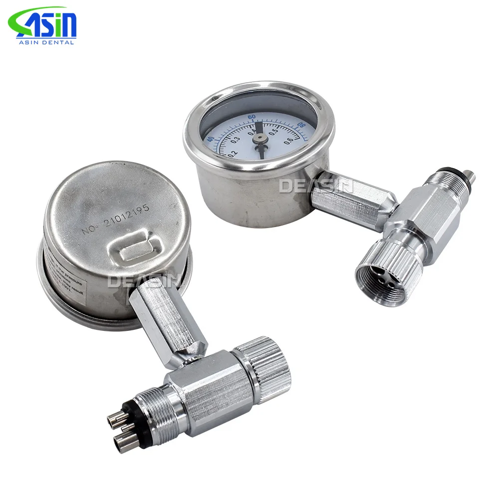 Dental Air Turbine Manometer, Pressure Gauge for Handpiece & Dental Chair, Compressor Pressure Test Gauge