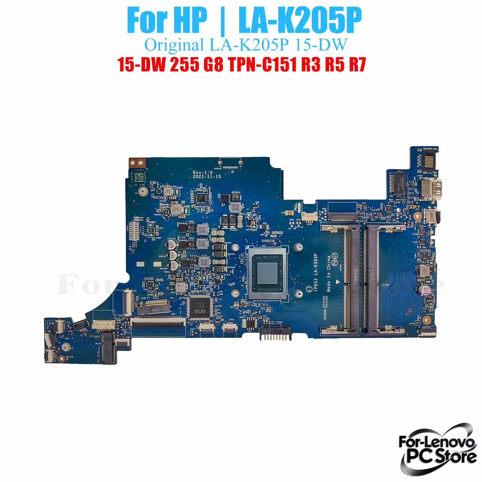 

LA-K205P для материнской платы ноутбука HP LA - K205P Pavilion 15 - DW 255 G8 TPN - корпус C151 ​ Материнская плата ноутбука