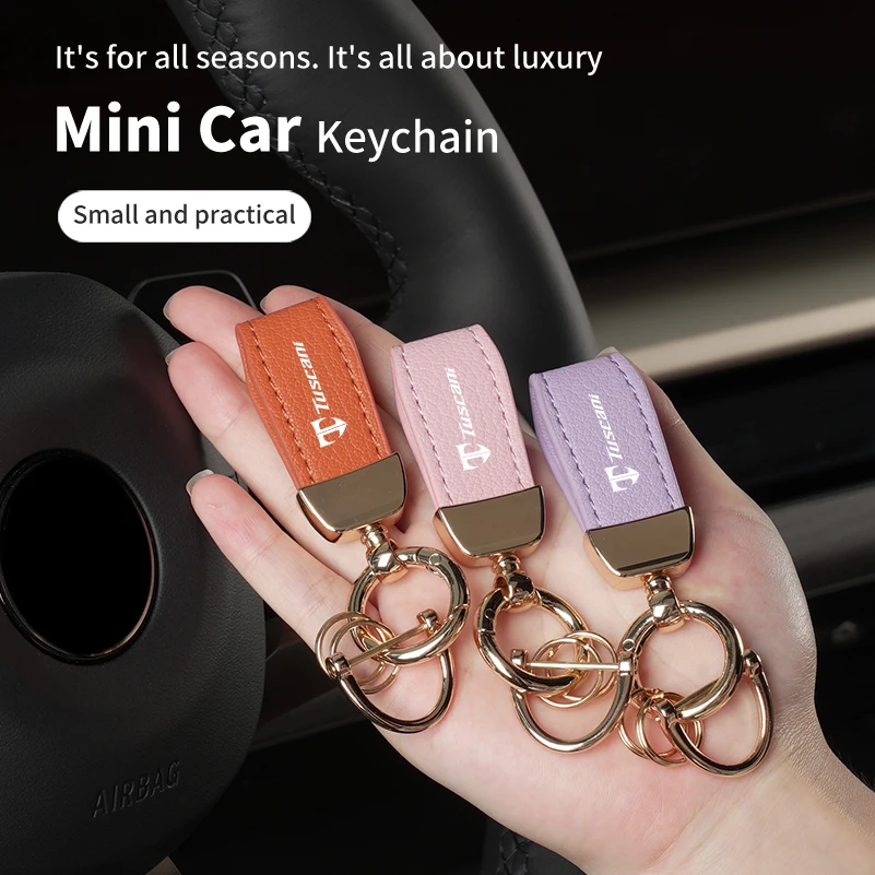 Car Key Chain Leather Keying Key Ring Men Women Gift Keychain Holder For Hyundai Tuscani Coupe Tiburon I30 IX35 I40 Tucson Getz