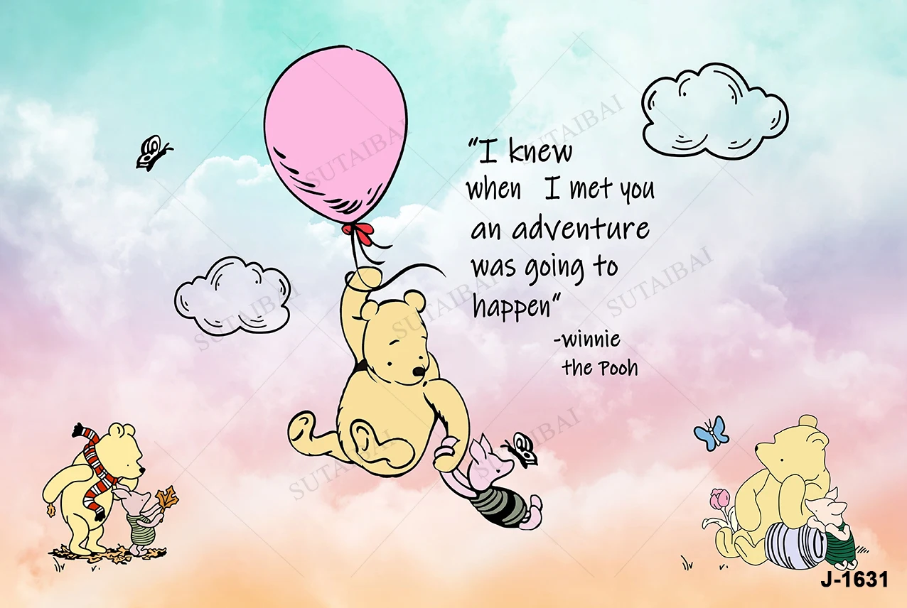 พื้นหลังที่กำหนดเอง Disney Winnie Pooh Tigger Party ฉากหลังวันเกิดตกแต่งเด็กตกแต่งงานแต่งงานกำแพงกิจกรรม