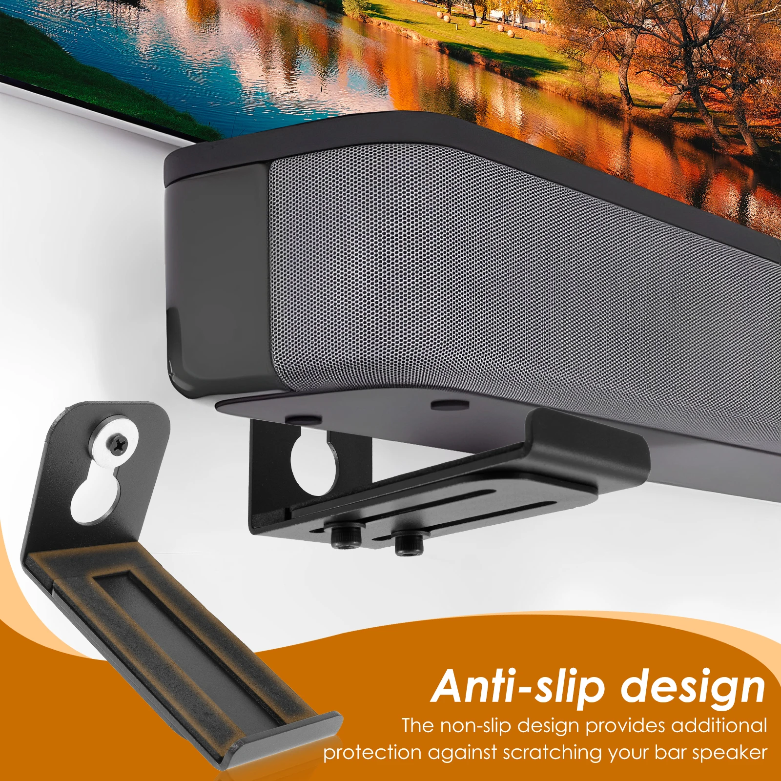 2 قطعة مكبر الصوت تقف جدار جبل نونسليب اكسسوارات الصوت المعادن العائمة قوس لتزيين غرفة المعيشة المنزلي