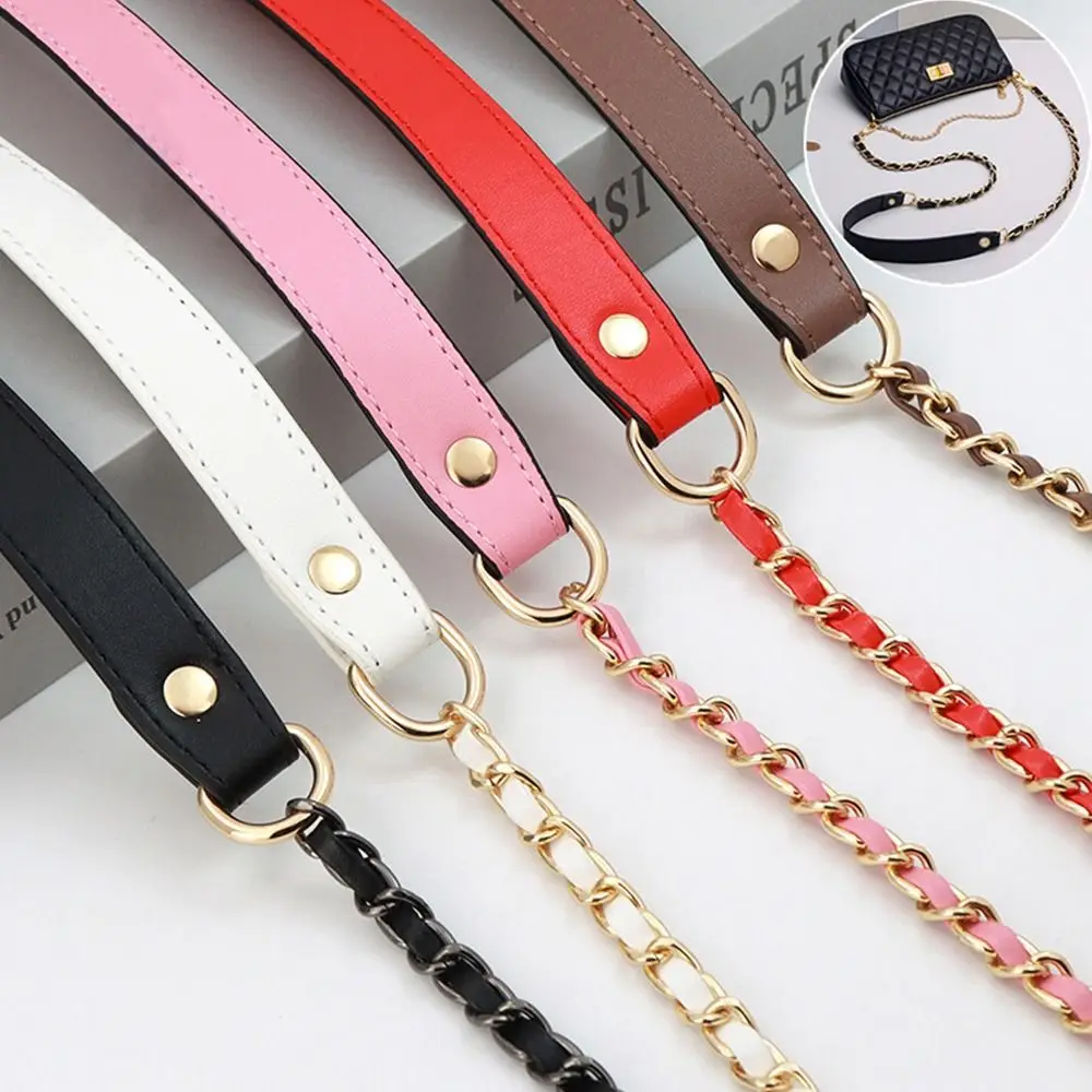 29cm/120cm PU Leather Belts Straps Steel Bag Chains DIY Detachable Replacement Purse Chain Bag for Handbags Handle Accessories