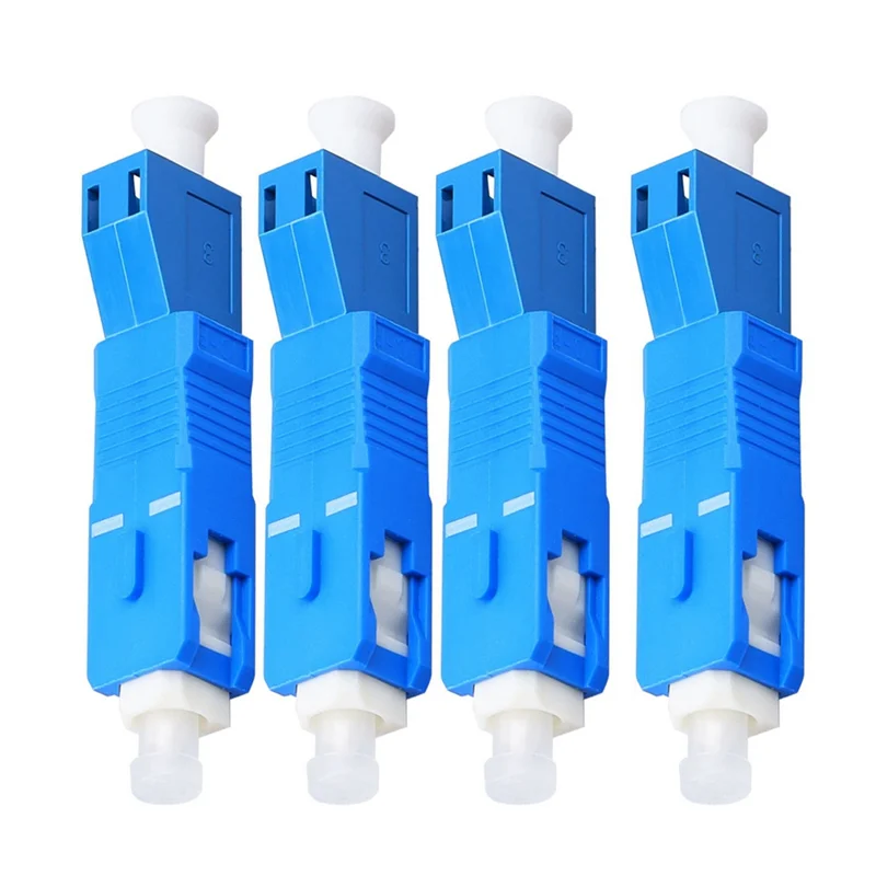 

ABEZ 4 Pack Single Mode 9/125Um SC/UPC Male to LC/UPC Female Hybrid Optical Fiber Adapter Connector for Optical Power Meter