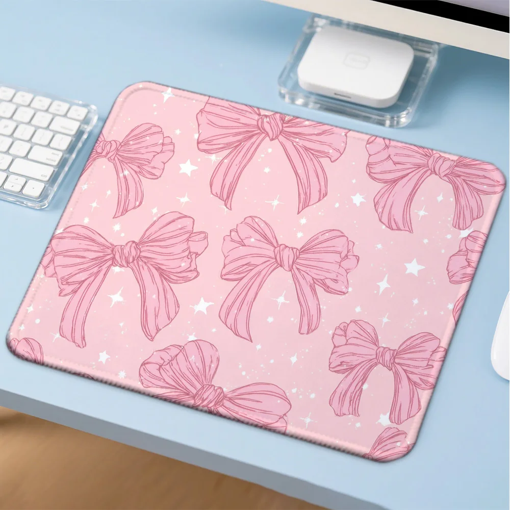 Mosepad pink bow Computer Mat Desk Accessories Pc Gamer  Mousepad Company Game Mats Mouse Anime Mause Table Decoration