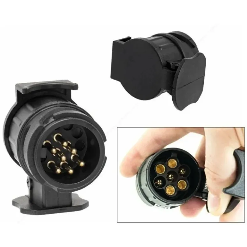 Socket Adapter 13 To 7 Pin Plug Adapter Durable Trailer Connector 12V Towbar Towing Plugs Protect Connections A30 Connector