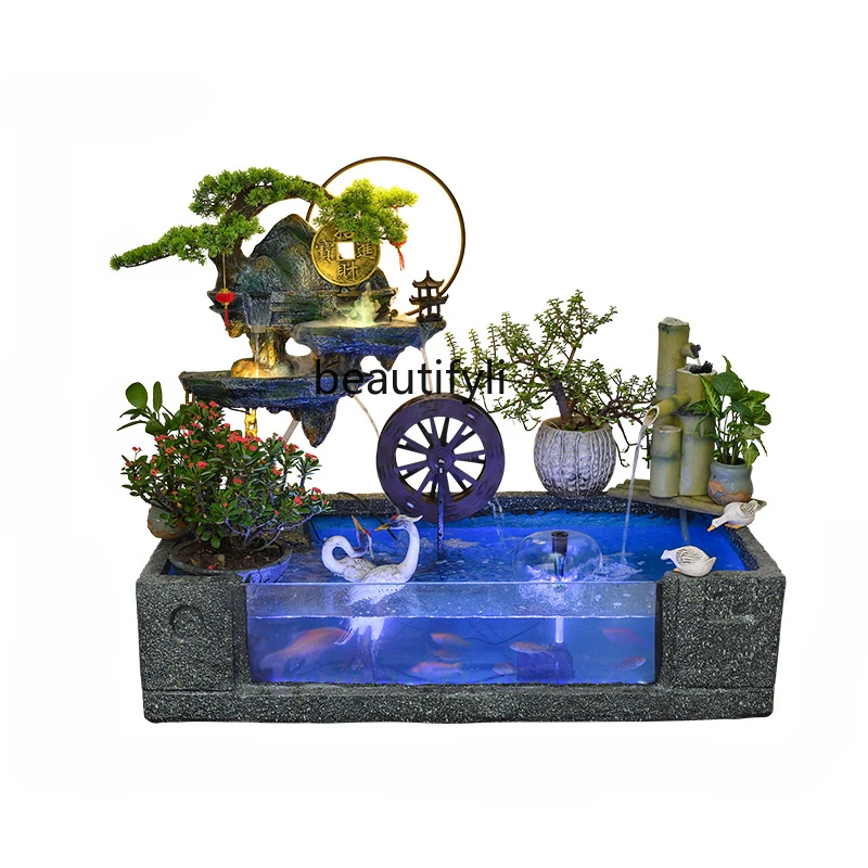 Courtyard Garden Fish Pond Rockery Landscape Indoor Entrance Balcony Flowing Water Landscape Ornament Outdoor Garden Arrangement