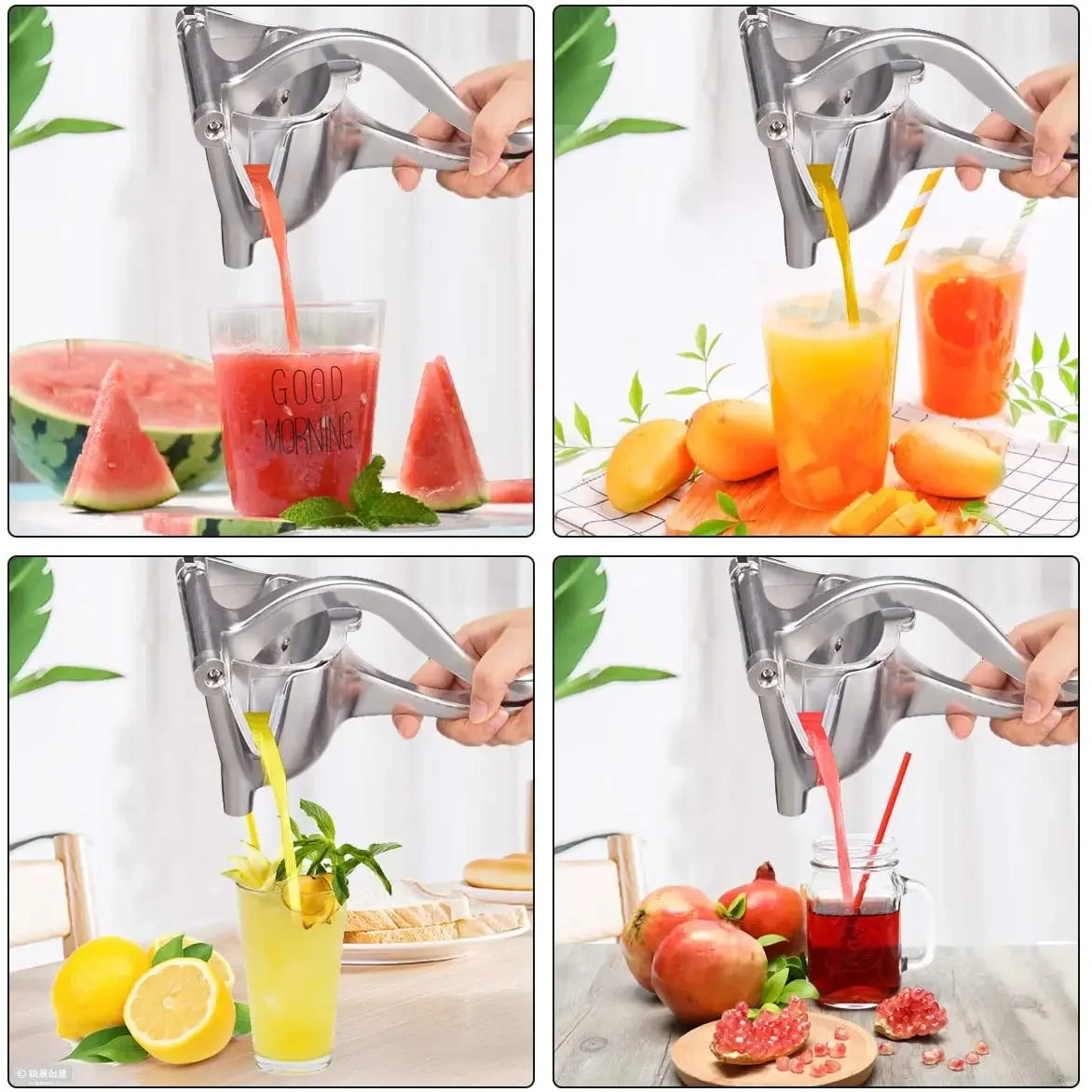 Manual Juice Squeezer Aluminum Alloy Hand Pressure Juicer Pomegranate Orange Lemon Sugar Cane Juice Kitchen Fruit Tool