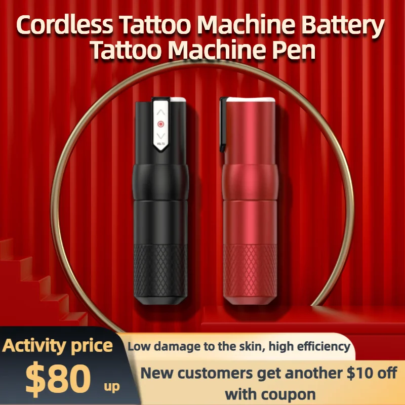 New wireless battery tattoo machine pen tattoo permanent makeup tattoo gun with Colorful lighting