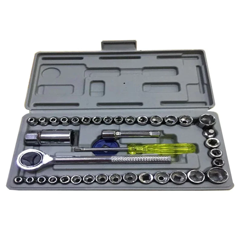 40-piece Manual Hardware Tool Set Machine Repair Socket Wrench Auto Repair Tool Set
