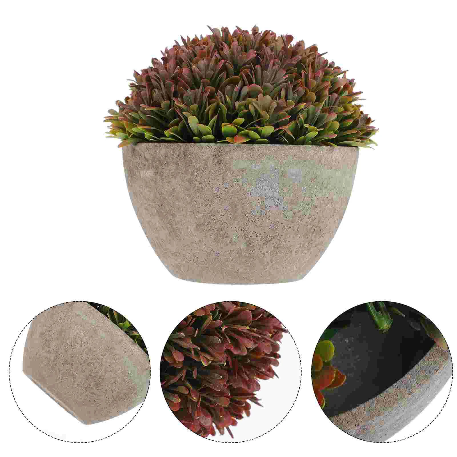 

Artificial Potted Plant Desktop Plants Small Miniature Fake Decorative Faux Pulp Basin Home