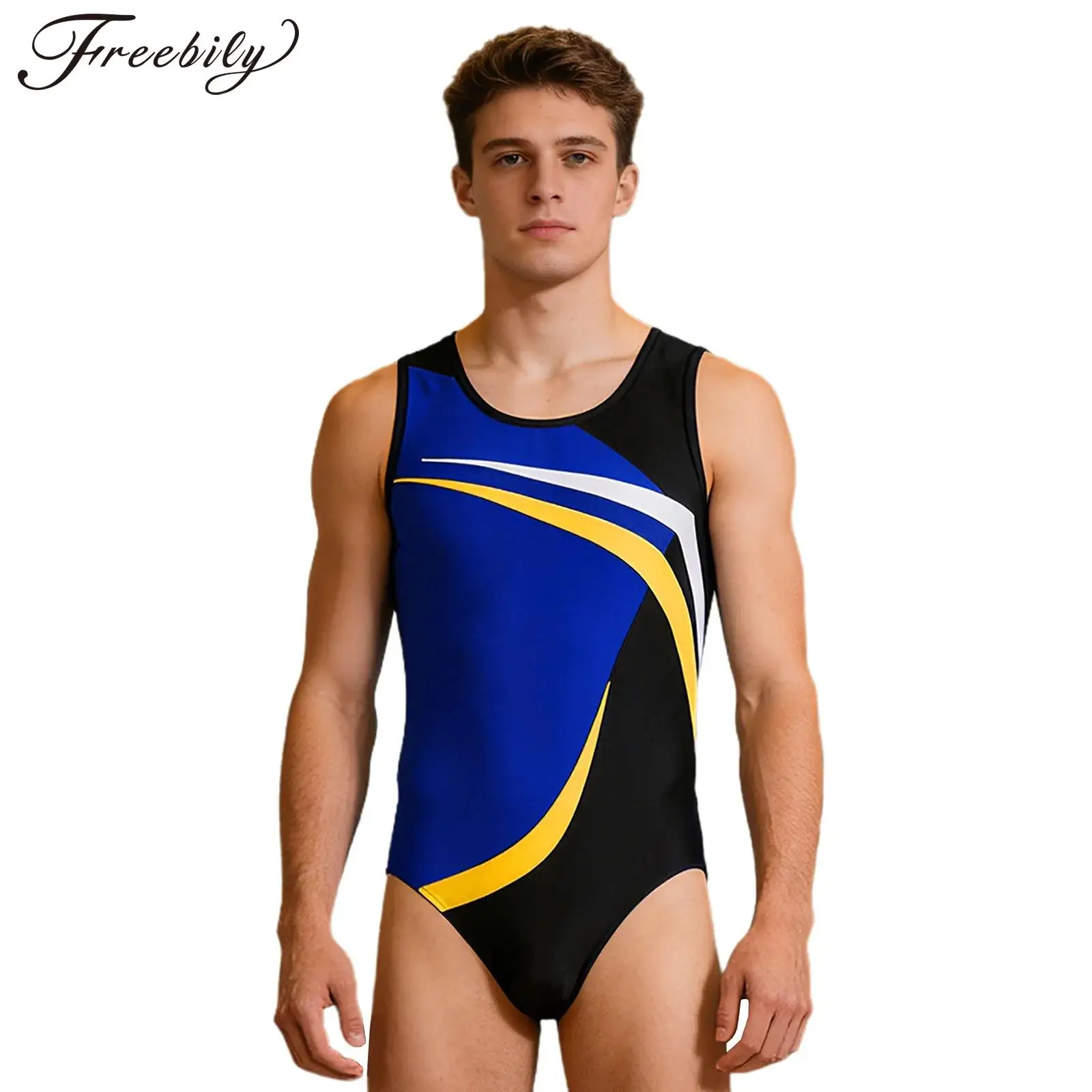 

Men Sports One-piece Leotard Gymnastics Outfits Swimwear Leotard Men Wrestling Singlet Cycling Slimming Bodysuit