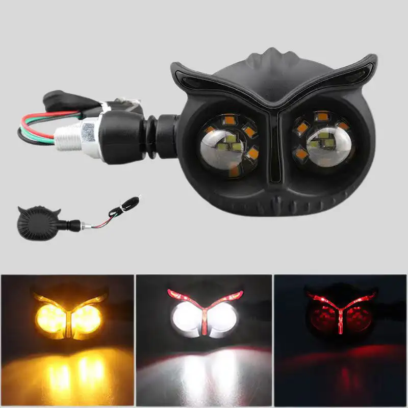 2024 Motorcycle DRL Turn Signal Light For Owl Style LED Indicator Flashing Daytime Running Lights Moto Lightings 12v