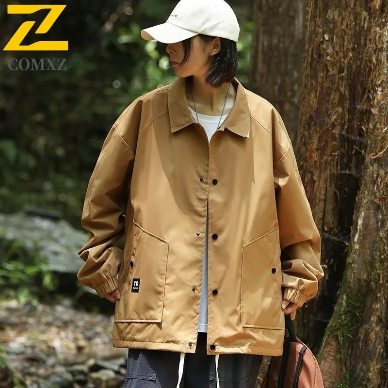 

COMXZ Lightweight Windbreaker 2025 Turndown Collar Outdoor Adventure Cycling Climbing Arcteryx Autumn Thin Chaqueta Men Clothing