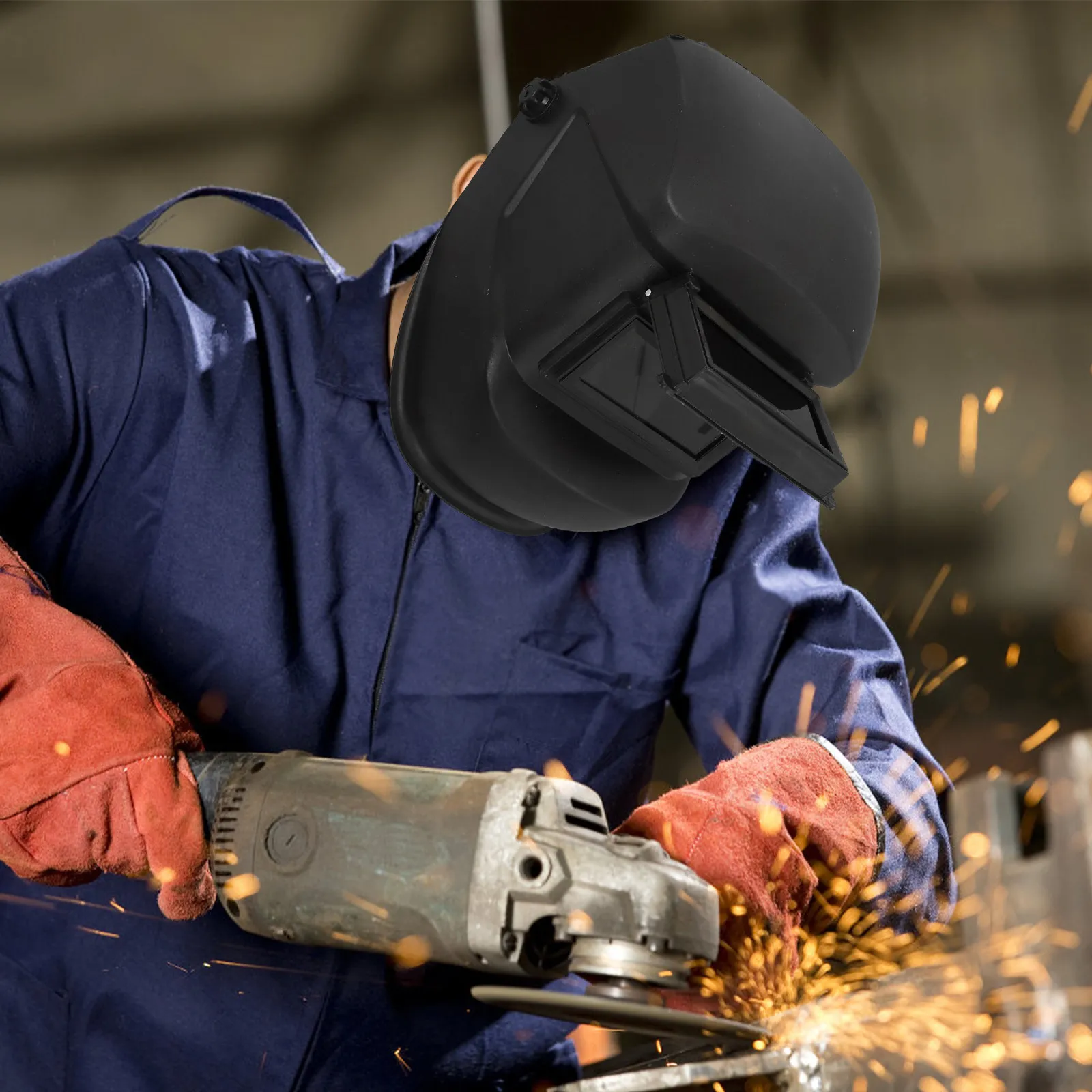 

Welding Headgear with High Transparency Lens for Adjustable Fit Flip Up Welding Mask Heat Resistant Protection Portable