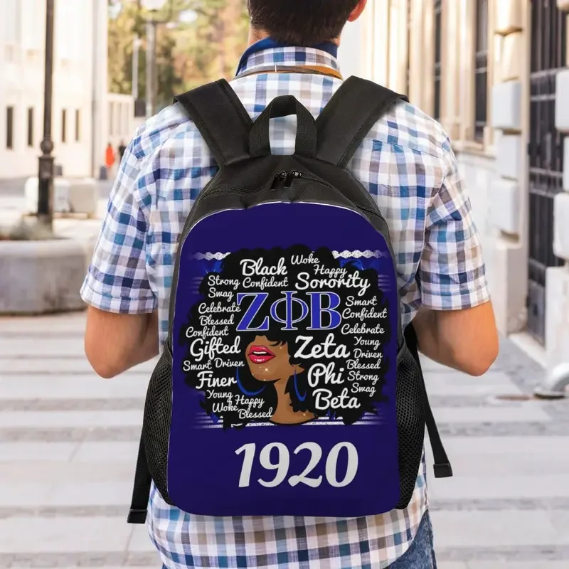 Zeta Phi Beta Laptop Backpack Women Men Casual Bookbag for College School Students Bags