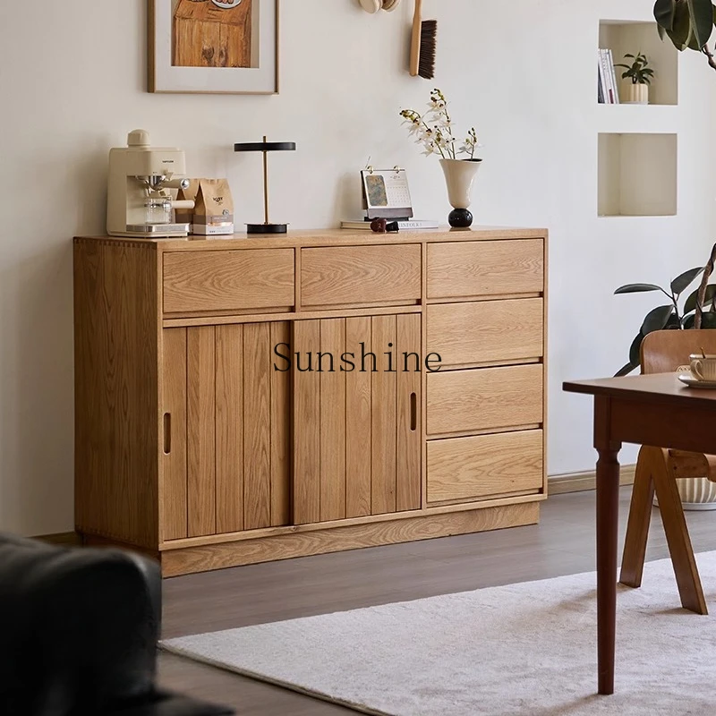 

Solid wood simple dining side cabinet household storage bedside cabinet