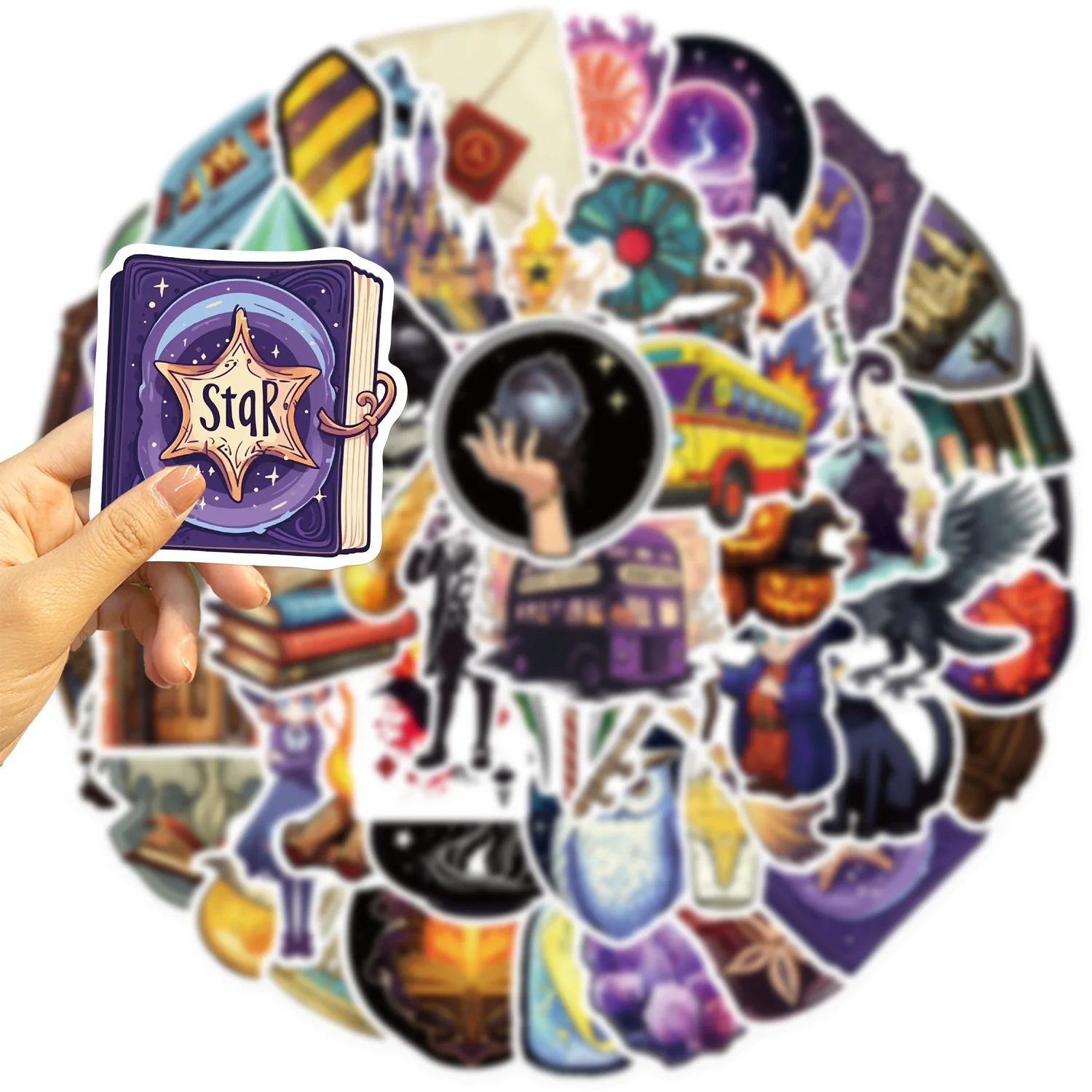 

50PCS Magic Cartoon Fun Academy Sticker DIY Phone Laptop Luggage Skateboard Graffiti Decals Fun for Kids Toys Gifts