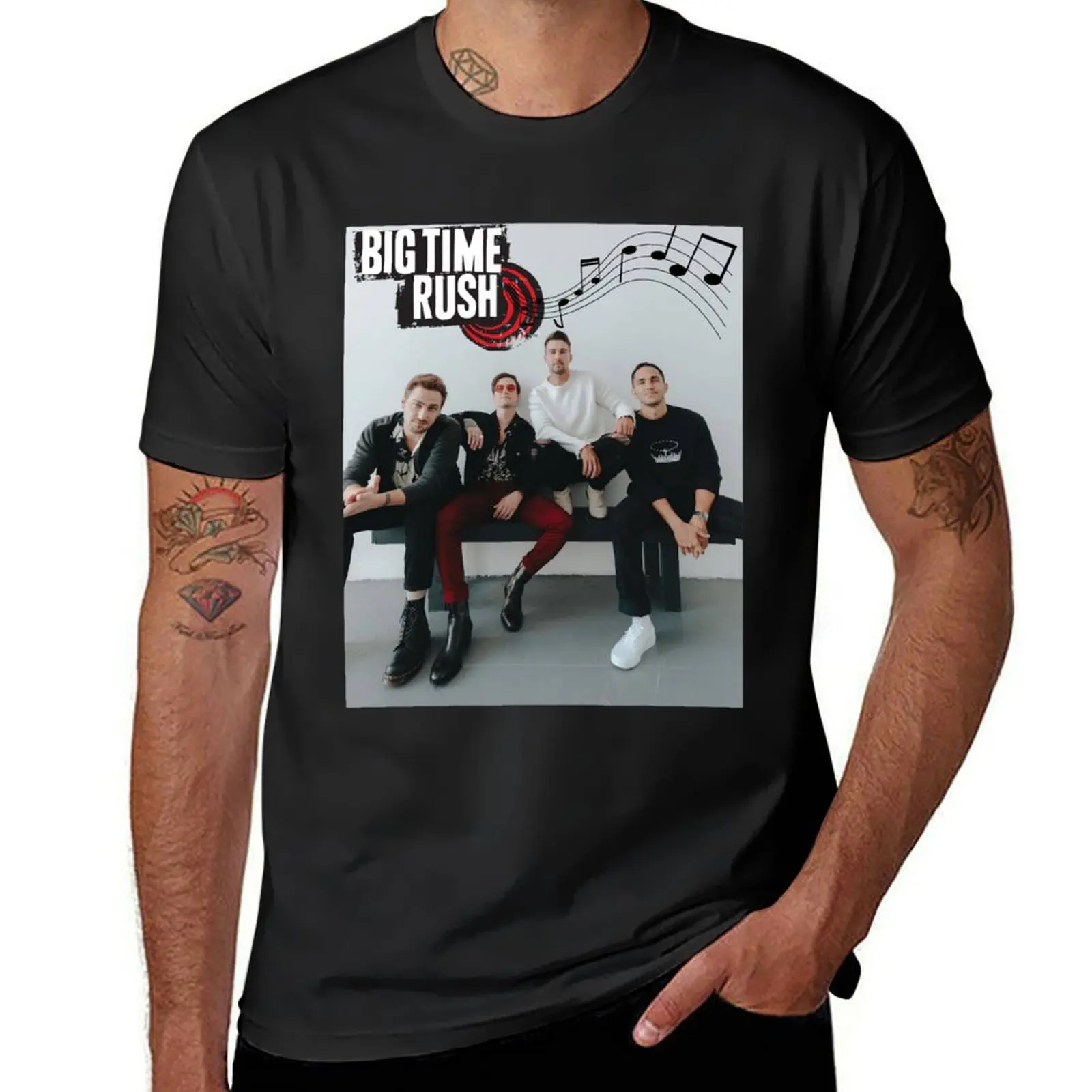 Big Time Rush BTR Music logo T-Shirt summer clothes plain Short sleeve tee Men's cotton t-shirt