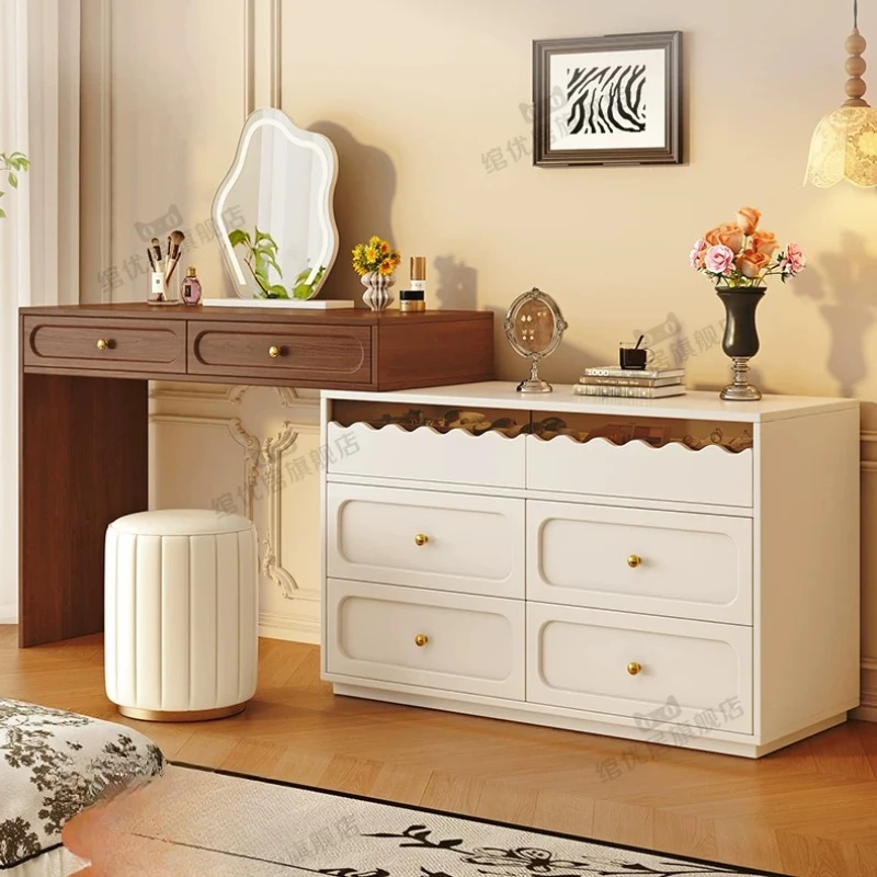 

Modern Wood Dressing Table Luxury Coffee Makeup Desk Storage Beauty Vanity Table Comfortable Closets Vestidores Home Furniture