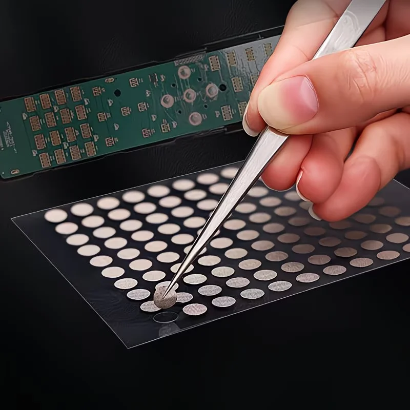 100 pcs Self-Adhesive Conductive Repair Patches – 4mm Round Pre-Cut Dots, No Cutting Required; Suitable for Remotes, Keyboards