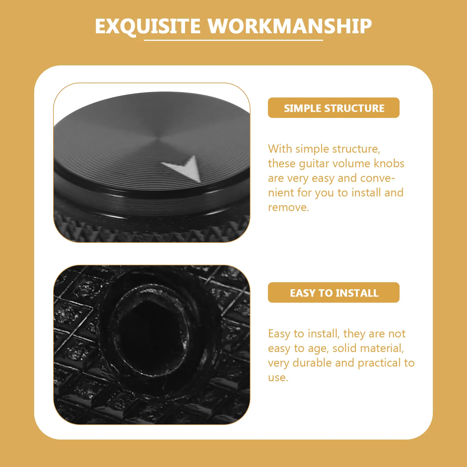 

4Pcs Aluminum Alloy Guitar Knobs Volume Control Caps Strong Material Easy to Install Creative Sound Adjustment Accessory