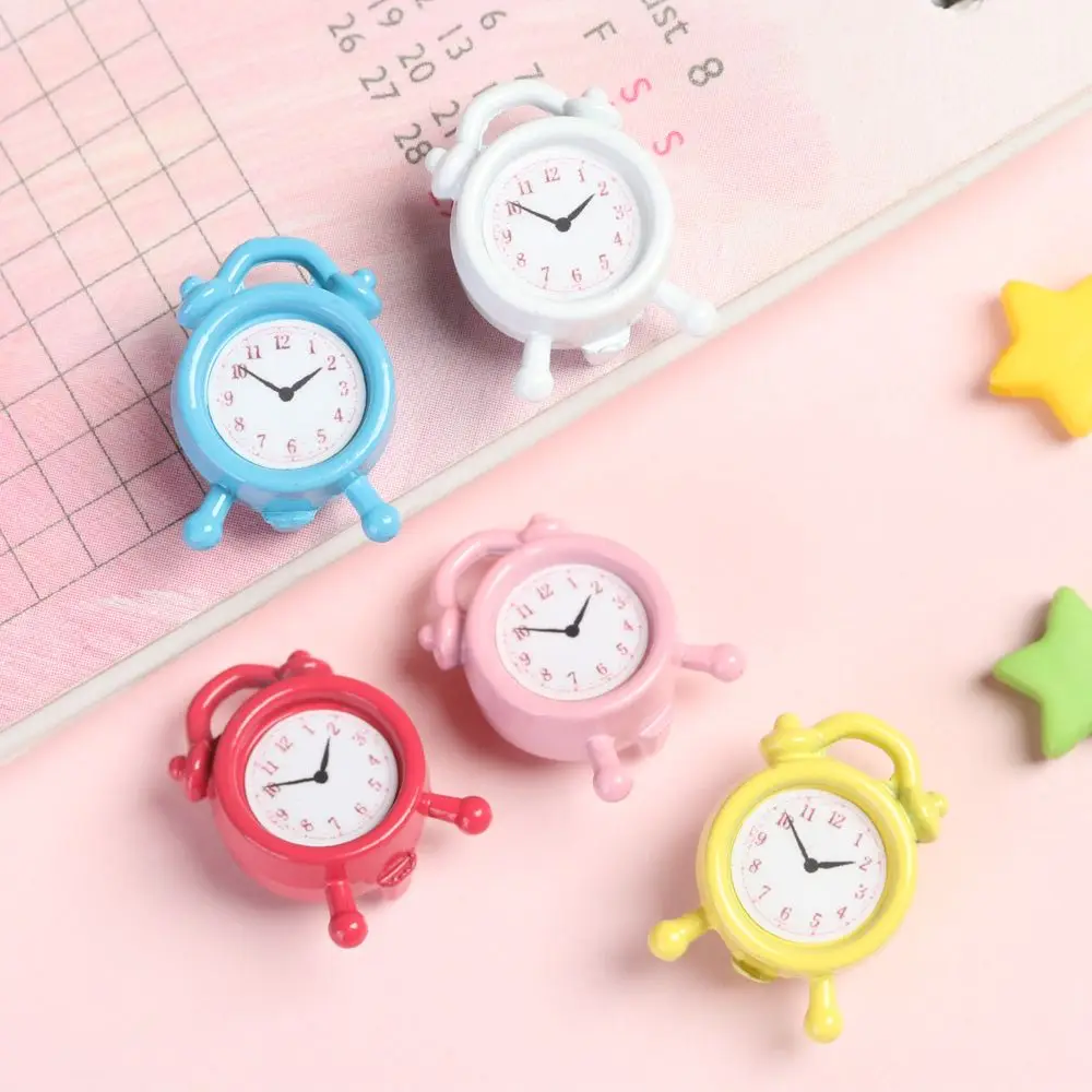 10 Colors 1:12 Scale Accessories Dollhouse Miniature Toy Mini Home Decoration Alarm Clock Doll Clocks 15*10mm