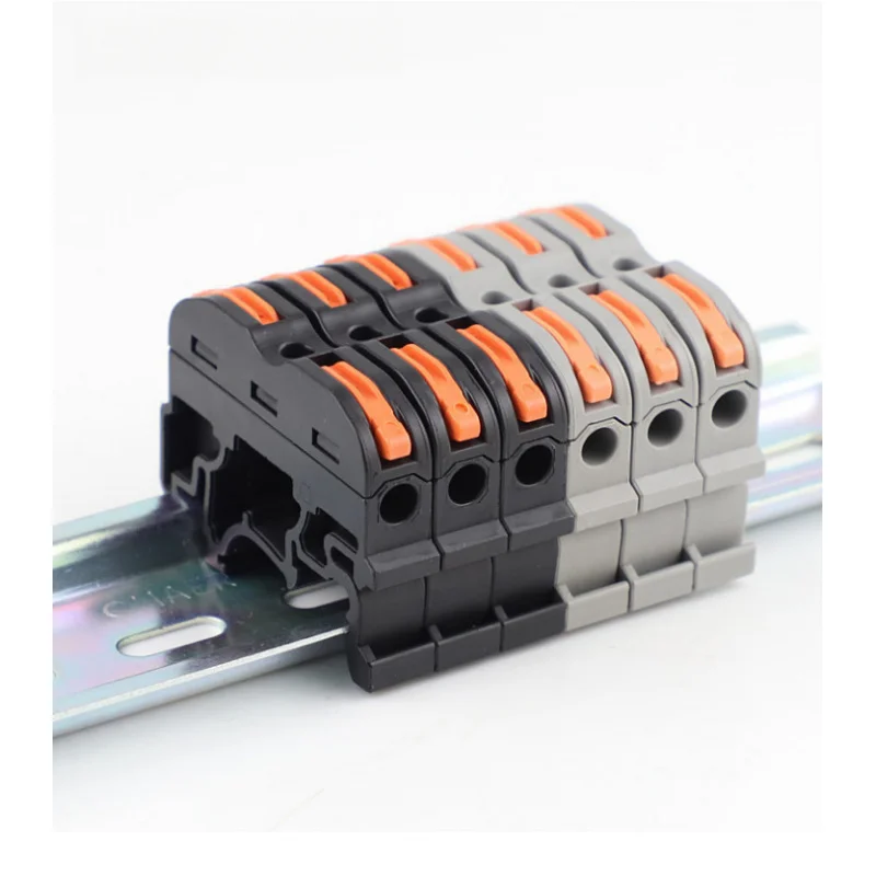 10Pcs SPL-1 Lever Wire Connector, 0.08-4mm² Tool-Free Push-In Terminal Block For Electrical Connections
