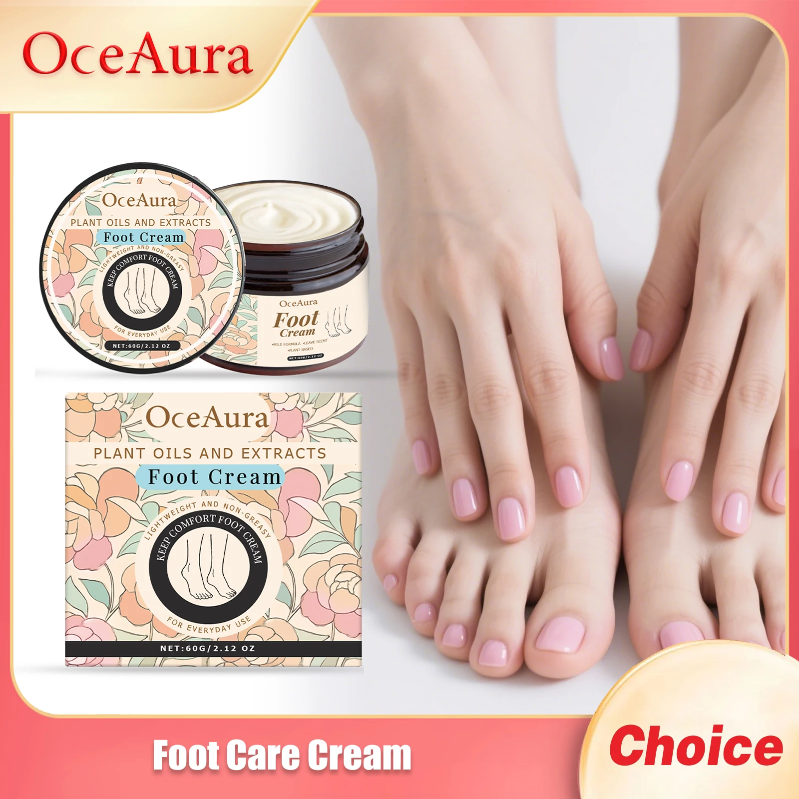 

OCEAURA Foot Care Cream Deeping Hydration Nourishing Epidermis Relieve Dryness Soothe Skin Repair Cracks Foot Moisturizing Cream