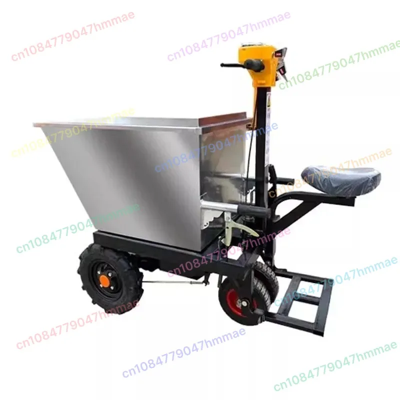 

Электрическая трехколесная тележка из нержавеющей стали, грузовик с тяговой кормой на ферме и накачках, тянущий песочный груз на строительной площадке