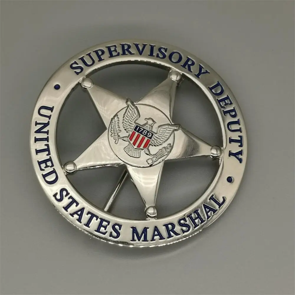 Tactical outdoor U.S. MARSHAL Cosplay Detective Movie Props Metal Badge