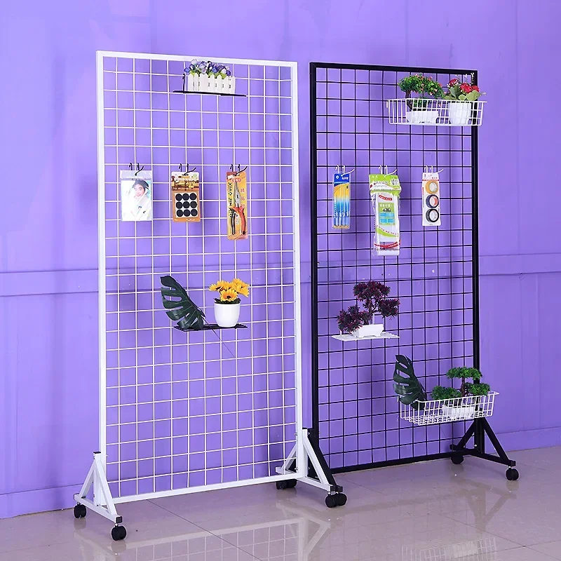 

Customized shelves iron grid rack barbed wire display grid kindergarten works shelf storage wrought iron grid hook