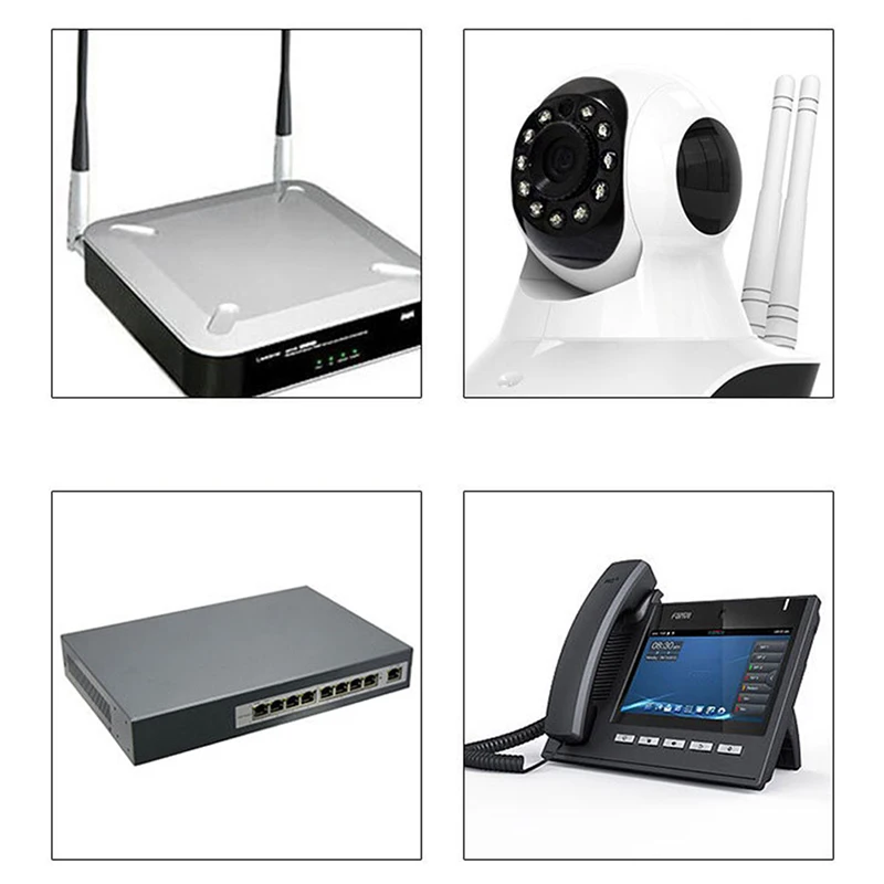 Modul Catu Daya Kabel Adaptor Tahan Air Pemisah POE 48V Ke 12V untuk Kamera Poe Splitter Empat Bagian Standar Luar Ruangan