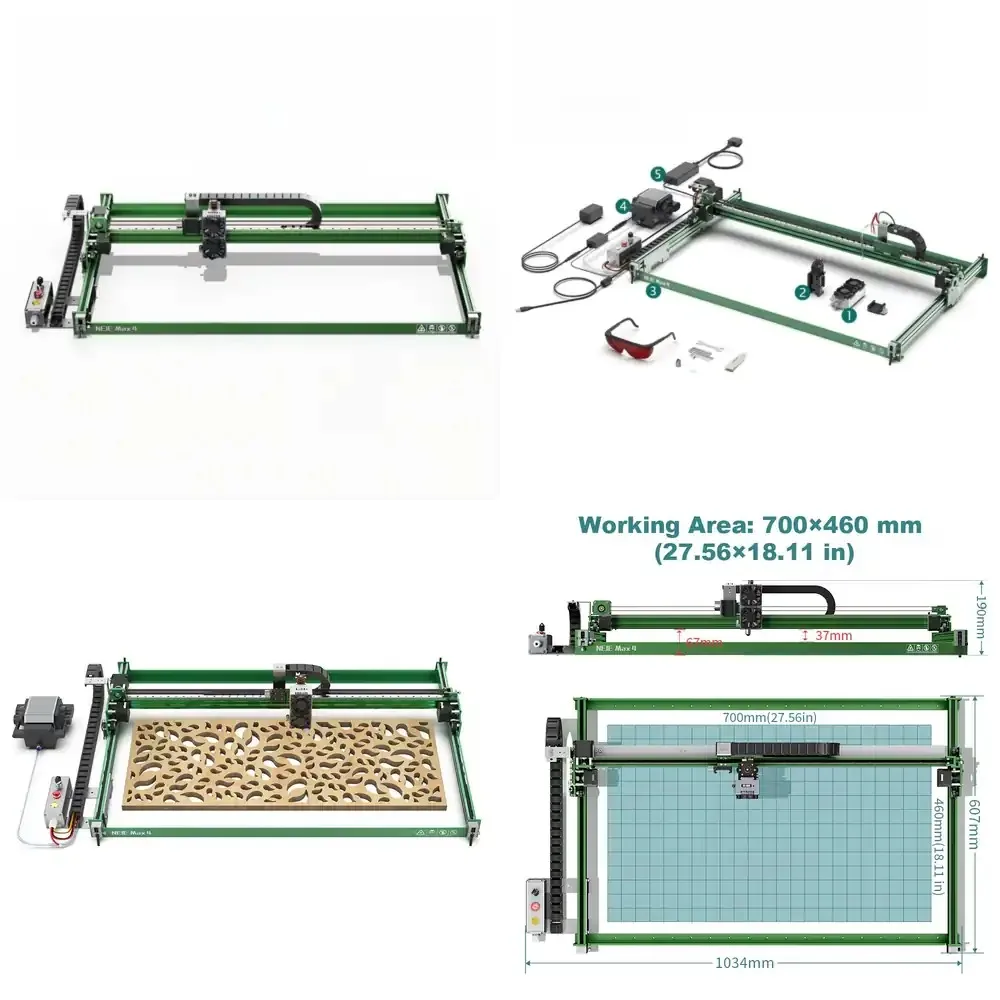 NEJE Max4 V2 E80 High Power Engraving Machine Wood Router Desktop 4 Axis Industrial Engraver Cutting Machine view 2