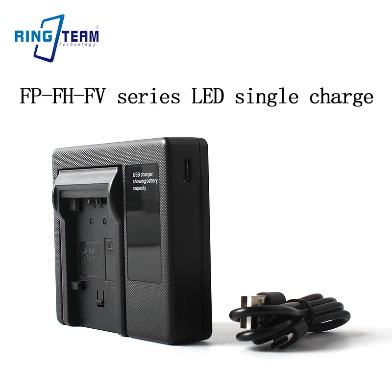 NP-FP FH FV Series LED Single Charger - CE Certified Compact Design for HDR-PJ380 AX33 Camcorders