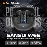 Sansui W66 Wireless Bluetooth 5.4 Earphones In Ear TWS Wireless Earbuds Sports Bluetooth Headphones for iPhone Samsung Xiaomi
