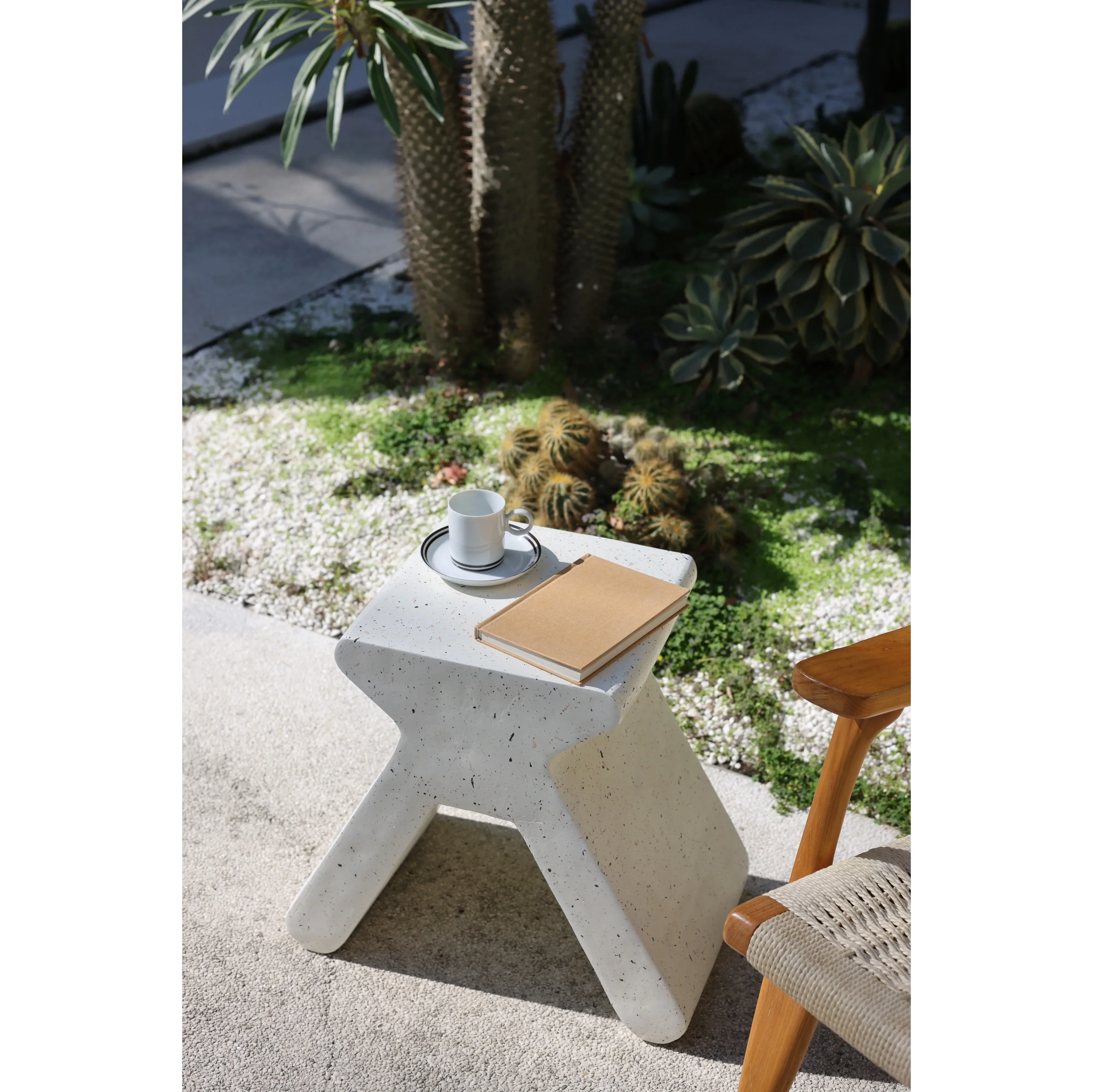 

White Special-shaped Imitation Terrazzo Extremely Simple Modern Side Table Corners Art Design Cute Mesas Living Room Furniture