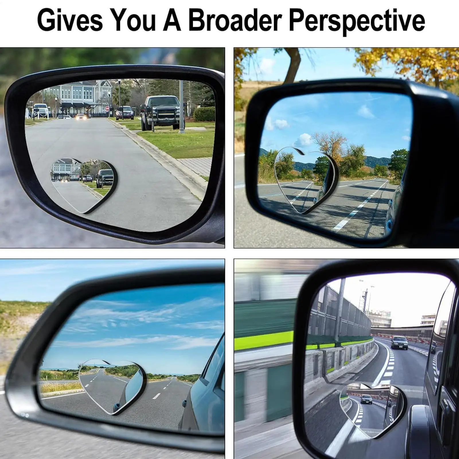 

Car Blind Spot Mirror 2 Pieces Adjustable Car Side Mirror Blind Spot Heart Shaped Safety Assist Wide Angle Glass Auto