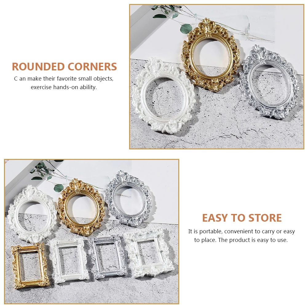 14 個バロックスタイル手作りアクセサリーミニチュアフレーム装飾デザイン財布サイズフレーム DIY 工芸品
