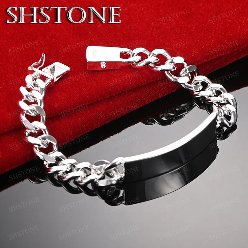 

Vintage 925 Sterling Silver Cuban Bracelet For Men Women Fashion Trend Jewelry Birthday Christmas Party Gift Accessories
