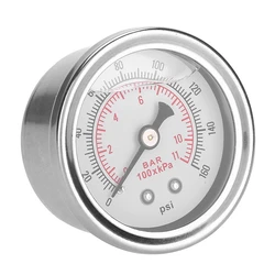 Fuel Pressure Meter Fuel Pressure Regulator Gauge 0-160 PSI/ Car Fuel Pressure Regulator Gauge Liquid Fill Fuel/Oil Meter
