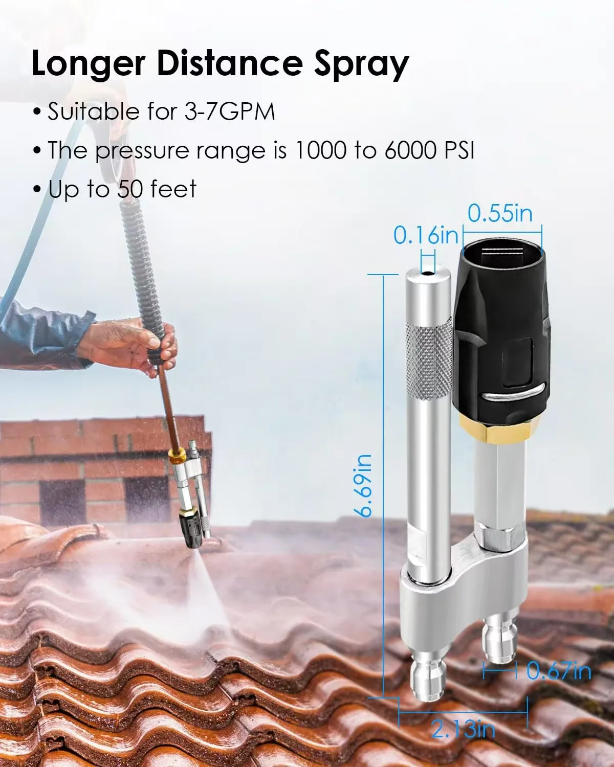 Shooter Tip M5 Twist Nozzle for High Pressure Washer Long Range Chemical Soap Nozzle for 3-7 GPM