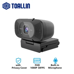 TOALLIN PC Camera 1080P HD Webcam usb Camera PC, with Dual Microphone, mini Web Camera for Conferening & Live Streaming, 90° FOV